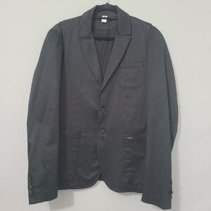 Diesel Vintage Black Blazer Two Button Jacket Size Large